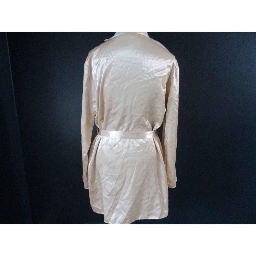 Vintage Flora Nikrooz Champagne Satin Lace Robe Size Small Medium - Picture 3 of 9